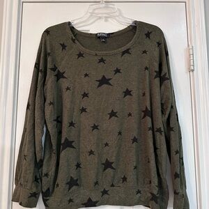 Buffalo David Bitton Olive Star Print Sweatshirt